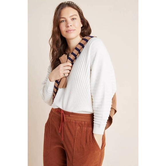 Anthropologie Karla Boat Neck Alpaca Merino Wool Blend Sweater Size Large White - Picture 4 of 12